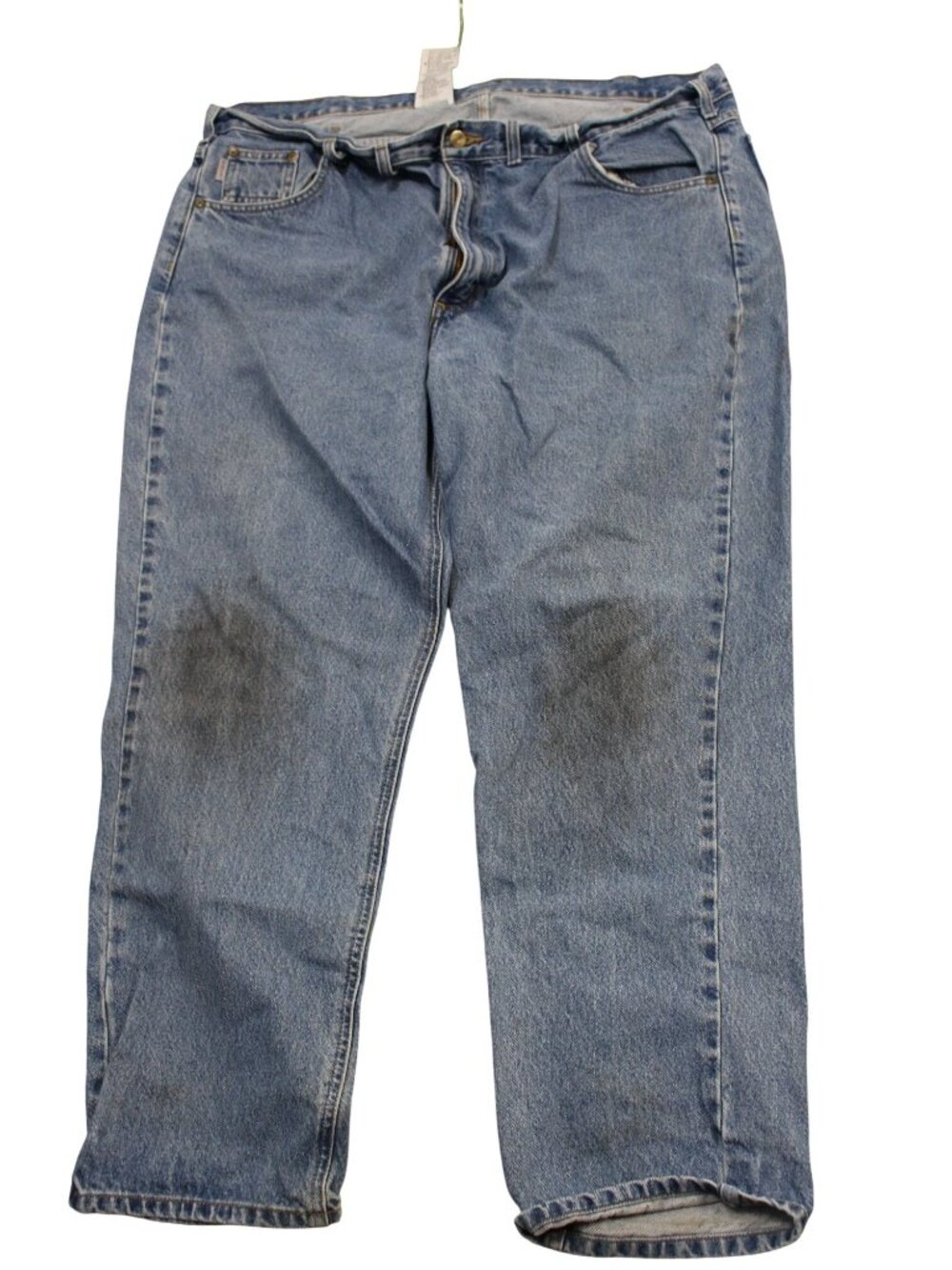 Carhartt B18 STW Mens 44x30 Stonewash Blue Jeans Traditional Fit Workwear Flaw